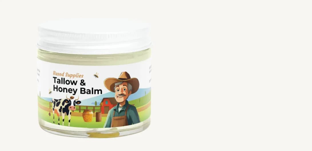 Based Supplies Tallow & Honey Balm jar