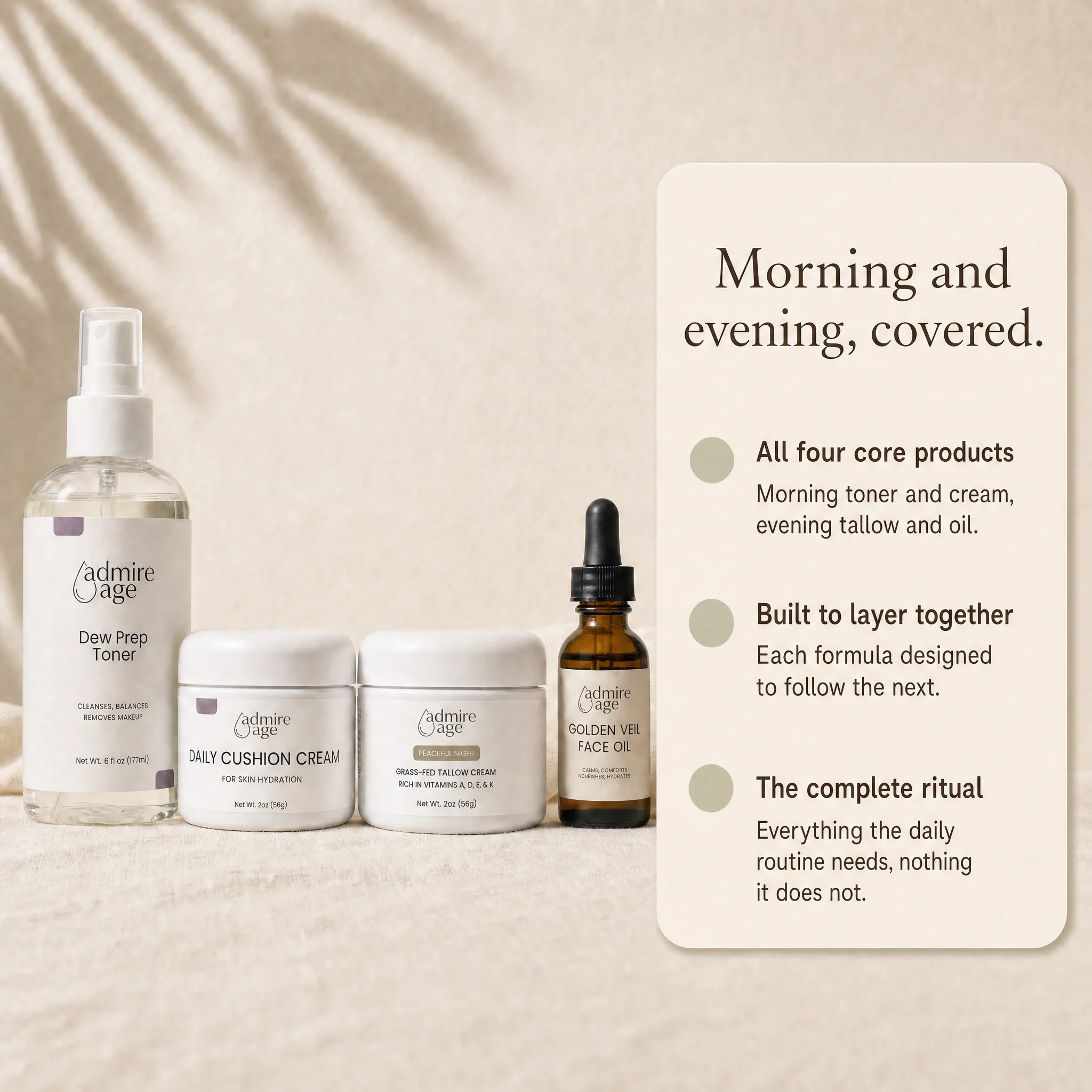 Why the full set: all four core products and formulas built to layer together